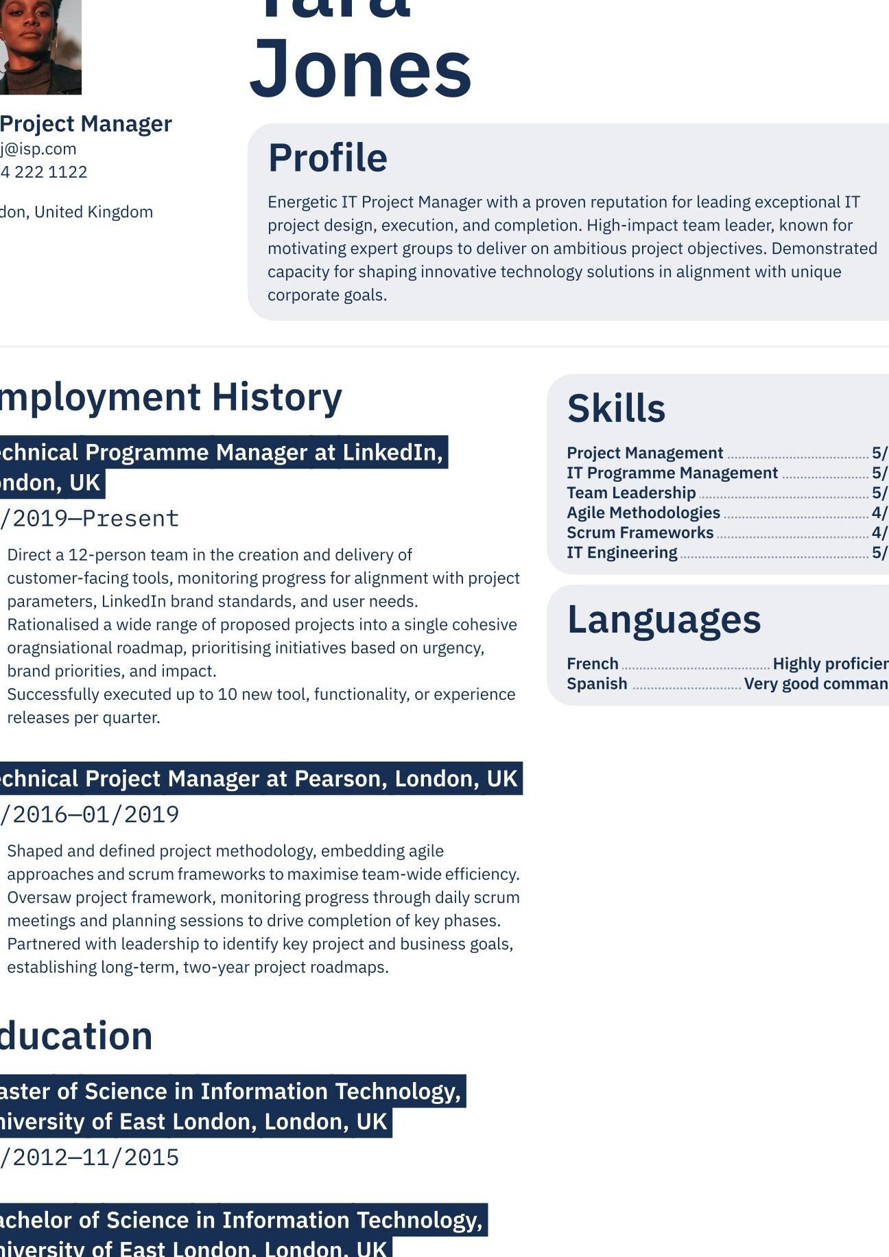 Ejemplos de CV de Google y plantillas del Reino Unido (2024) · Resume.io
